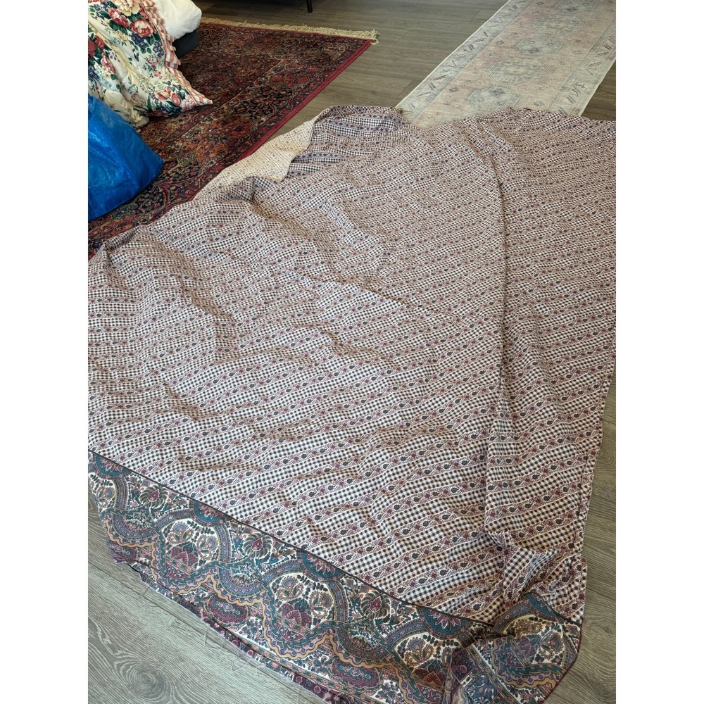 Vintage 1986 Martex Liberty of London Queen Flat Sheet Cotton Paisley Floral